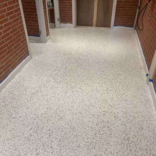 Polyurethan terrazzo gulv – Højby Friskole Odense